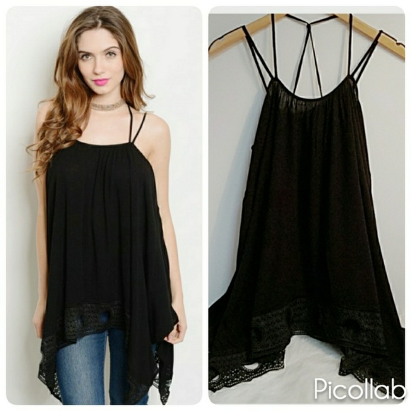 Tops - Handkerchief Lace Hem Tunic top